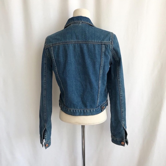 Topshop Moto Blue Denim Jacket Size 4 - Picture 9 of 11